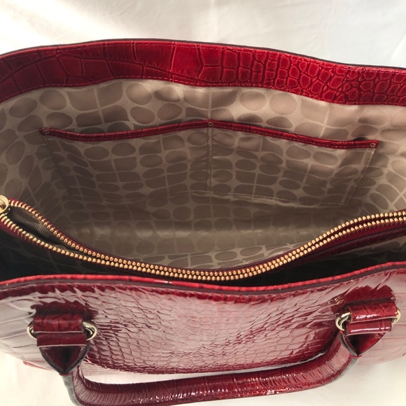 Red Patent Leather Croc Embossed Kate Spade Bag - Picture 7 of 8